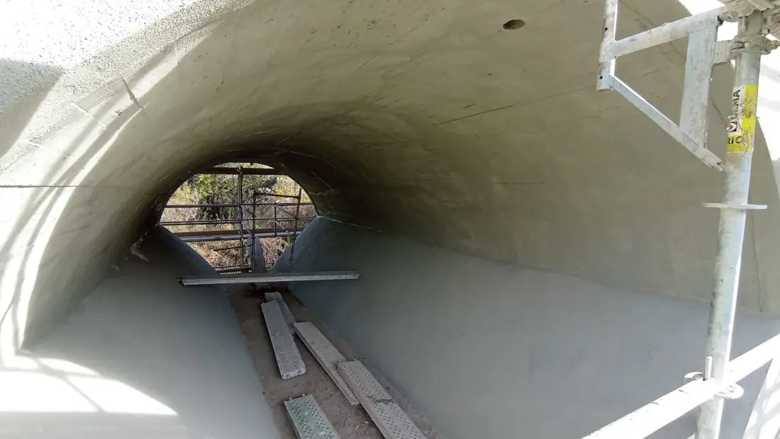 Interior de una bóveda tratada